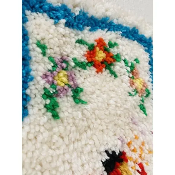 Vintage Ted DeGrazia Finished Latch Hook 4 Angels Lighting Sundance Wall Hanging